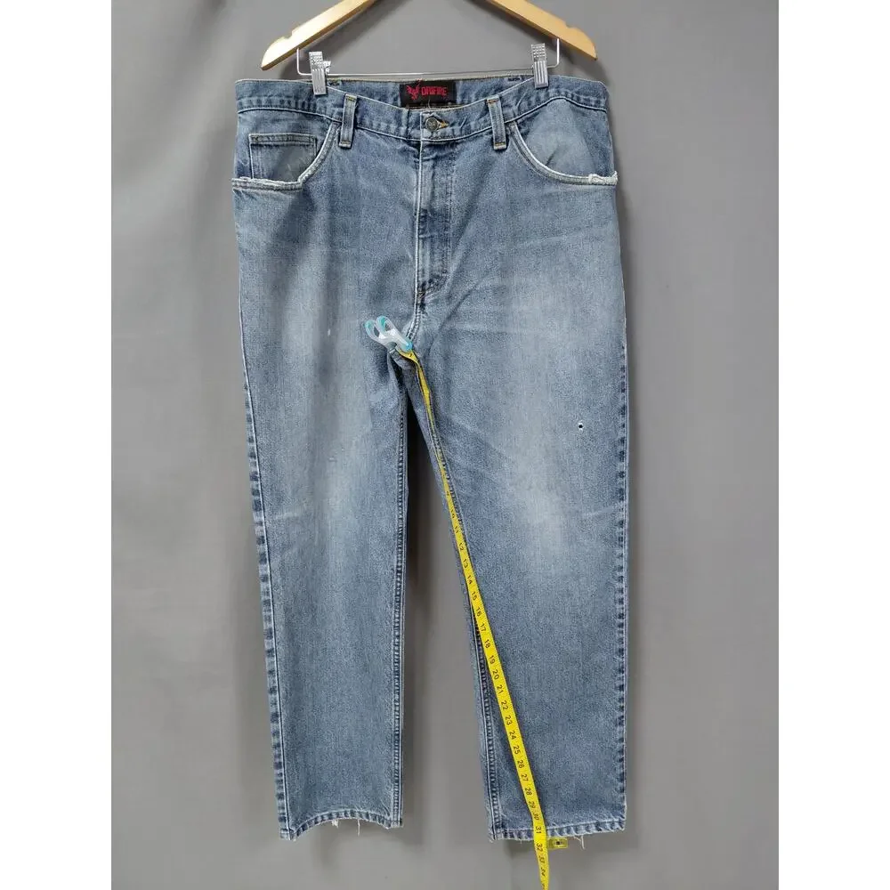 Drifire Flame Resistant Blue CAT 2 Workwear Jeans Men See Measurements